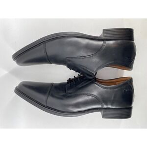 Clarks Collection Cap Toe Oxford Men Size 13 Black Leather Dress Shoe 22261